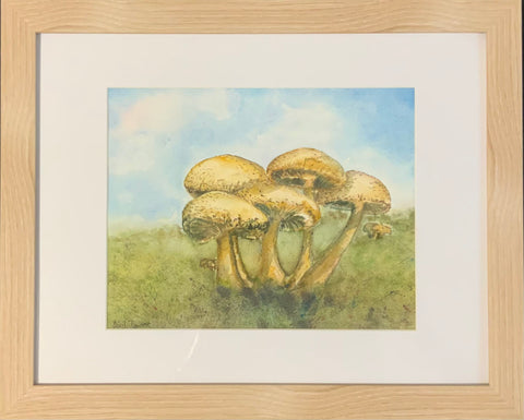 Mushroom Patch - watercolour original by Gail Dowsett
