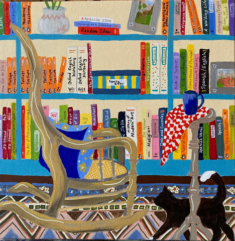 Library Cat - original by Martha Stroud