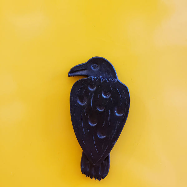 Leather Raven Magnet by David Yi