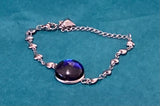 Sterling Silver Bracelet with Dichroic Glass - by Leslie Welfare