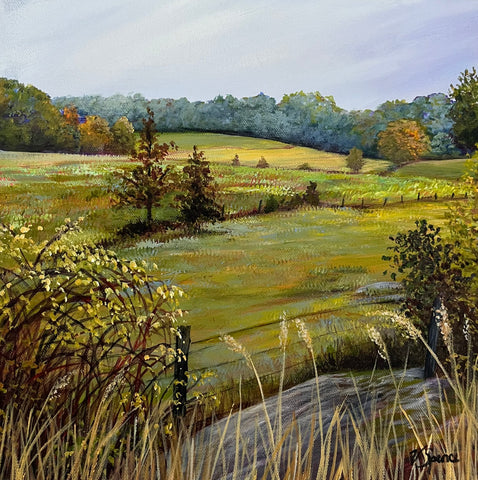 Meadows and Moss - original painting by Valerie Spence Hounsell