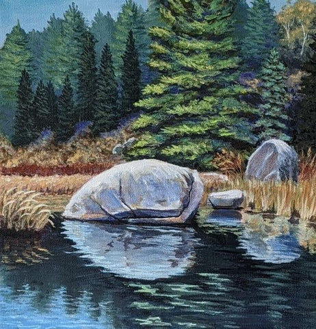 River Rock - original painting by Rosalyn Insley