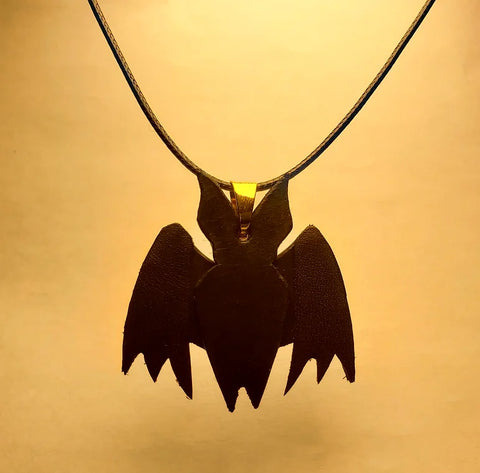 Leather Bat Pendant by David Yi