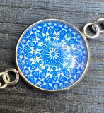 Sterling Silver Bracelet with Art Images Under Glass - by Leslie Welfare