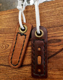 Leather Keychain Tags by David Yi