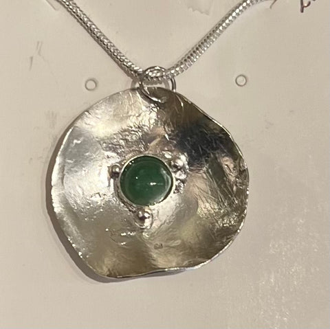Fine Silver Necklace with Averturine