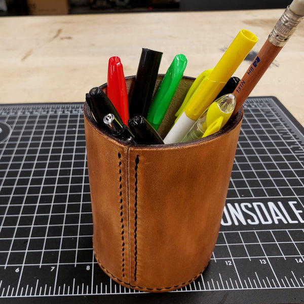 Leather Pen Cup by David Yi