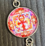 Sterling Silver Bracelet with Art Images Under Glass - by Leslie Welfare