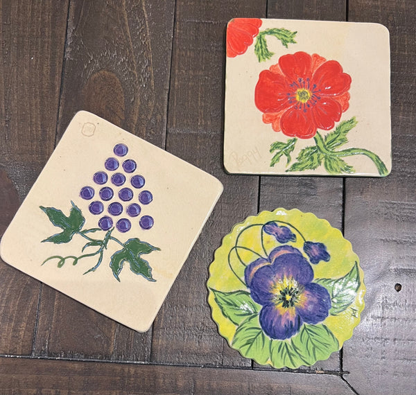 Small Ceramic Trivet by Peggy Davidson