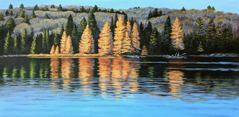 Brewers Lake Tamarack - original painting by Rosalyn Insley