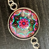 Sterling Silver Bracelet with Art Images Under Glass - by Leslie Welfare