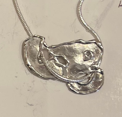 Fine Silver 2-sided Squiggle Necklace - by Leslie Welfare
