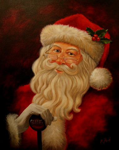 Santa - Original painting by Kristi Bird