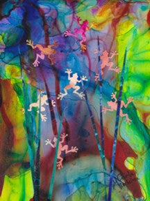 Pinkish Frog- original painting by Carla Miedema