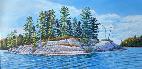 Orange Island - original painting by Rosalyn Insley
