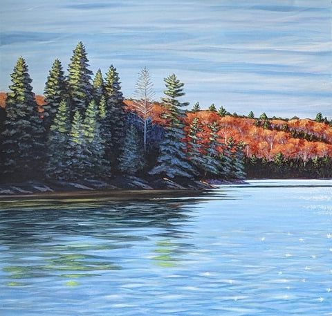 View from the Dock - original painting by Rosalyn Insley