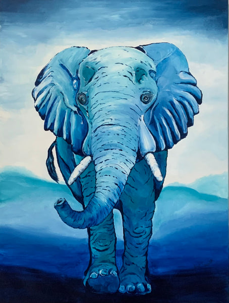 Billy Blue original acrylic by Gail Dowsett