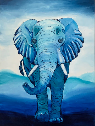 Billy Blue original acrylic by Gail Dowsett