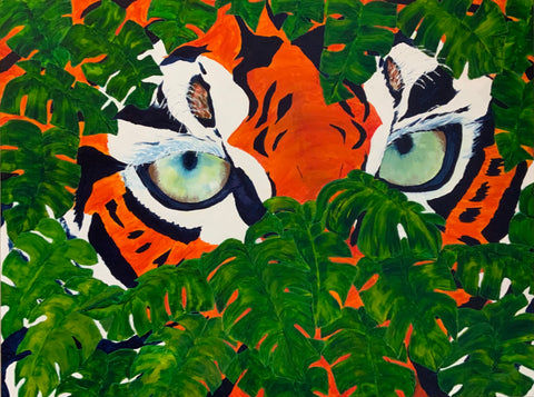 In the Eyes of the Tiger original acrylic by Gail Dowsett