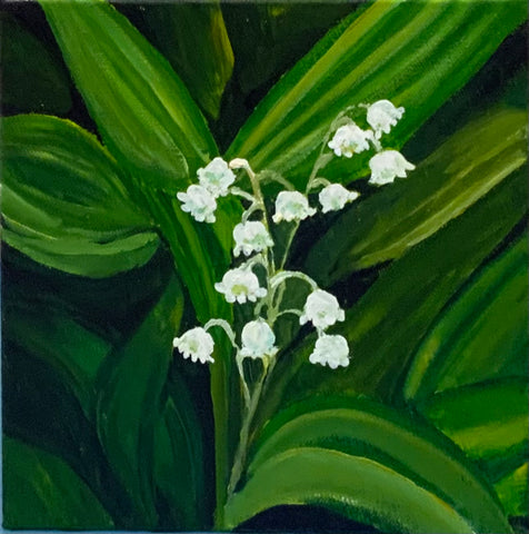 Lily of the Valley original acrylic by Gail Dowsett