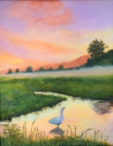 Solitude. Original painting by Elaine Burke