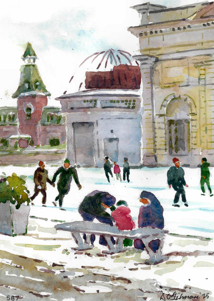 Kingston Skating at Market Square - Original by David Gilmore - 587