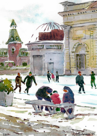 Kingston Skating at Market Square - Original by David Gilmore - 587