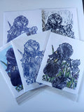 Nan’s “H-irises” Lino Print (8x10) by Rebecca McKelvie