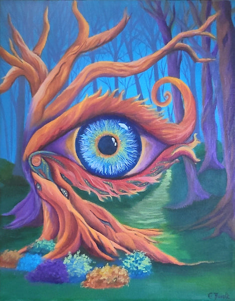 Eye’m Trapped! Original painting by Elaine Burke
