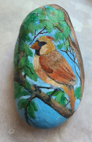 Painted Rock - Female Cardinal RCK038