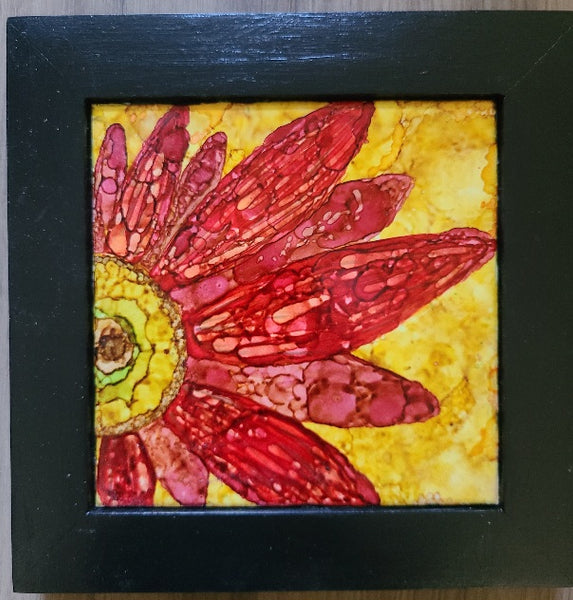 Crimson Bloom. Original painting by Elaine Burke