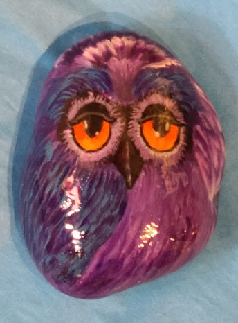 Painted Rock - Purple owl RCK012