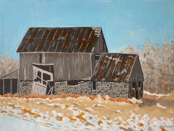 Barn #32 Just an Empty Shell - original painting by Martha Stroud
