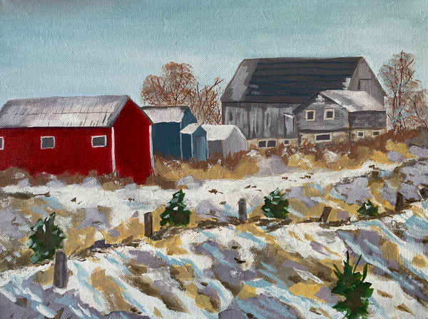 Barn #33 New Barns Take Over - original painting by Martha Stroud