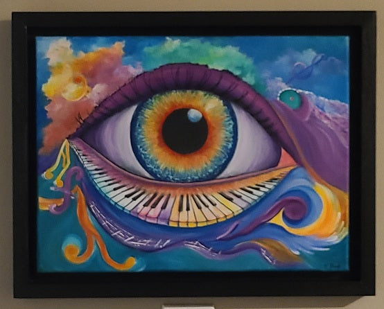 Eye Love Music.  Original painting by Elaine Burke