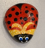 Painted Rock - Ladybug + headband RCK060