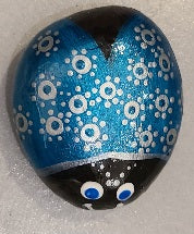 Painted Rock - Blue Ladybug RCK064