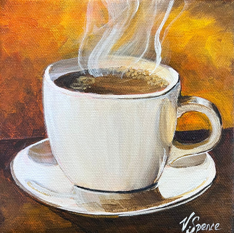 Coffee Time - original painting by Valerie Spence Hounsell