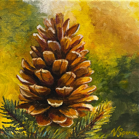 On the Spruce Boughs - original painting by Valerie Spence Hounsell