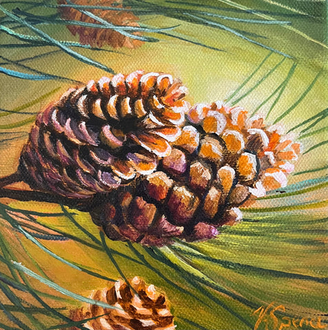 Among the Pine Boughs - original painting by Valerie Spence Hounsell