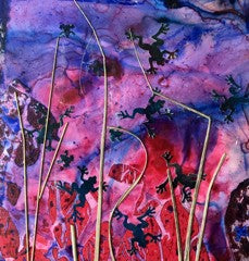 Indigo Frogs - original painting by Carla Miedema