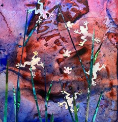Albino Frogs with Spots - original painting by Carla Miedema