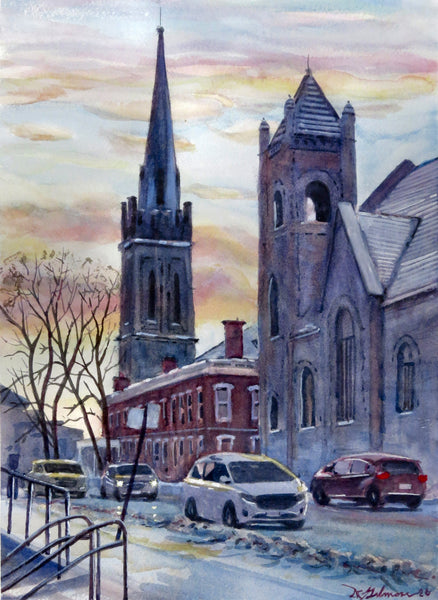 The Spire from Sydenham Street - original by David Gilmore #634