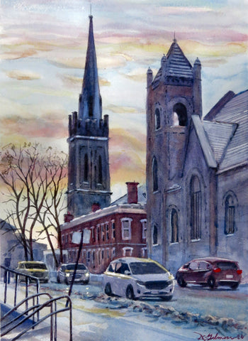The Spire from Sydenham Street - original by David Gilmore #634