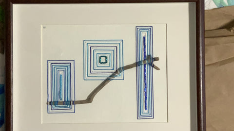 Oceanic Squares, multi media textile art- original by Gail