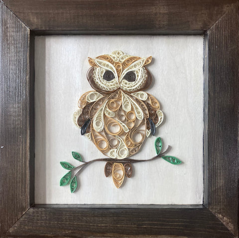 Hoot There! - original quilled art by Leith Channen