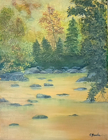 On Golden Pond Original painting by Elaine Burke