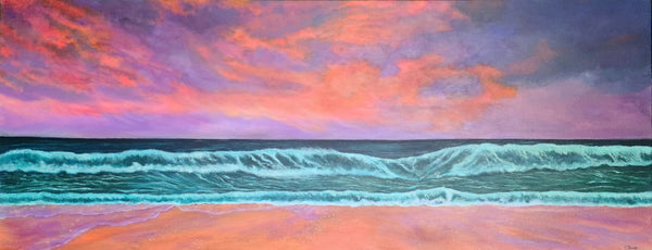 Fiery Sunset Original painting by Elaine Burke