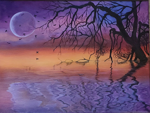 Purple Twilight. Original painting by Elaine Burke