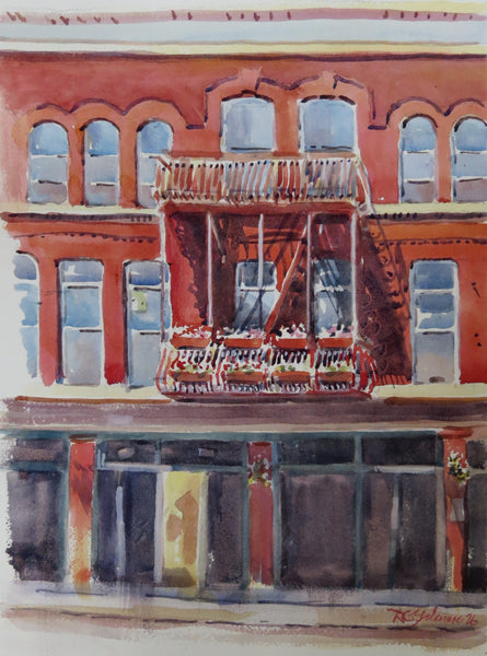 Kingston Balcony 346 King Street East - Unframed Original by David Gilmore - 651